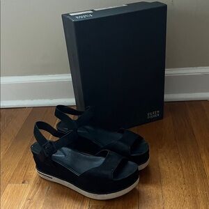 Eileen Fisher Black Platform Sandals